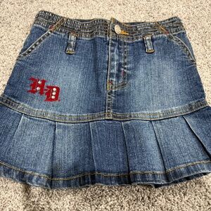 Harley-Davidson Blue Denim Skirt with Red Stitching size 6